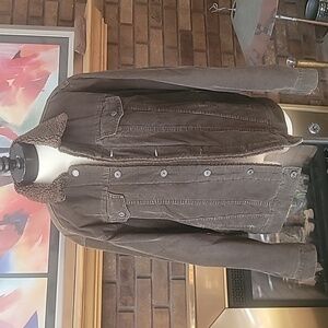 GAP vintage corduroy jacket sherpa lined size large chocolate brown utility